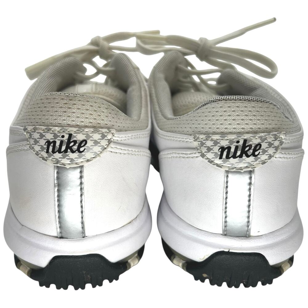 Nike Air Golf Shoes White Silver Spiked Leather Athletic - Women 8.5 - Picture 5 of 11